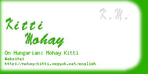 kitti mohay business card